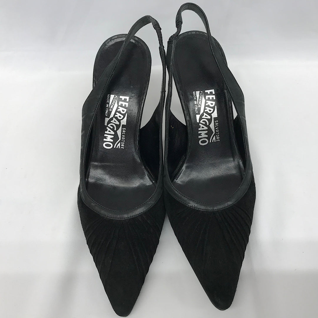 『USED』 
Salvatore Ferragamo フェラガモ 
 24.5cm DS78235 パンプス 
レザー ブラック系