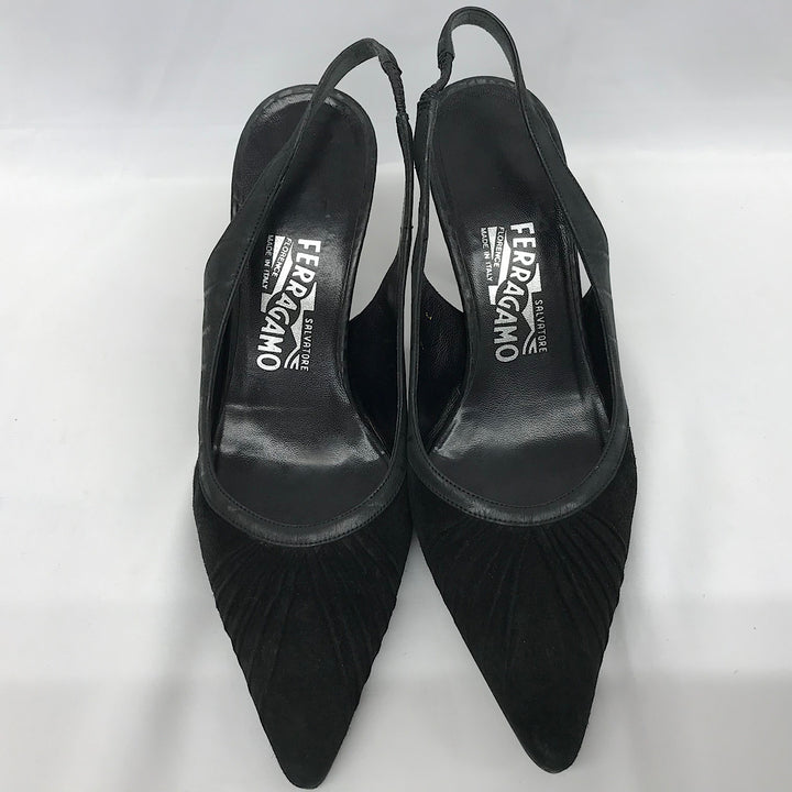 『USED』 
Salvatore Ferragamo フェラガモ 
 24.5cm DS78235 パンプス 
レザー ブラック系