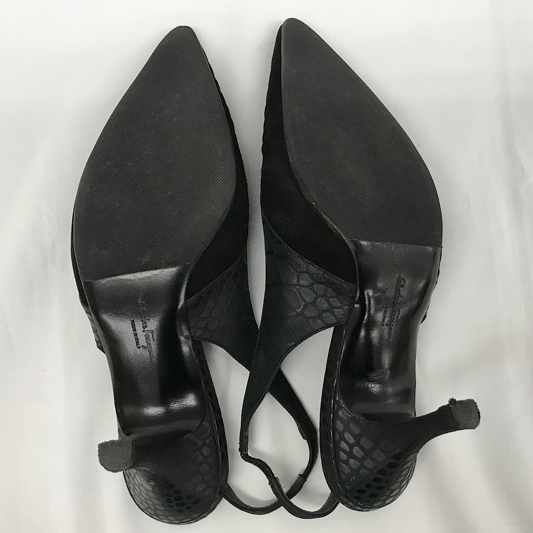 『USED』 
Salvatore Ferragamo フェラガモ 
 24.5cm DS78235 パンプス 
レザー ブラック系