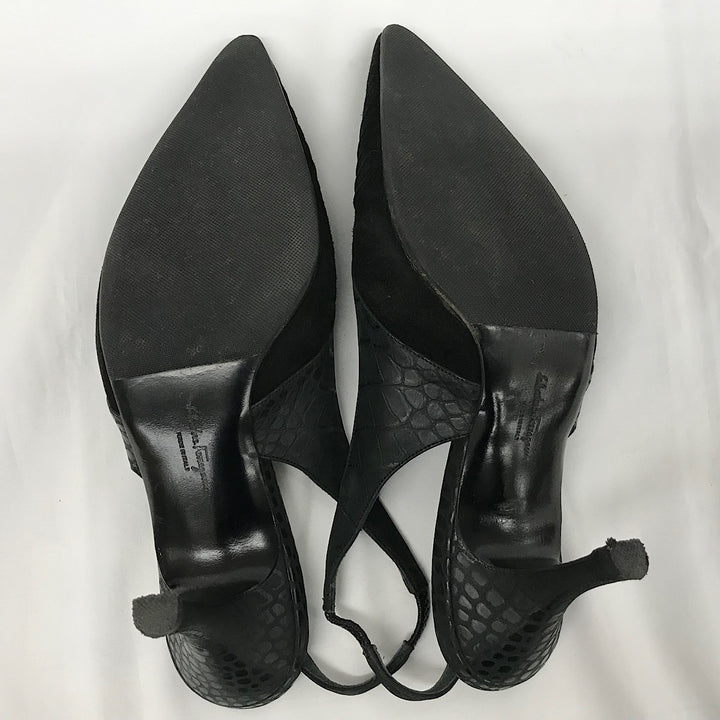 『USED』 
Salvatore Ferragamo フェラガモ 
 24.5cm DS78235 パンプス 
レザー ブラック系