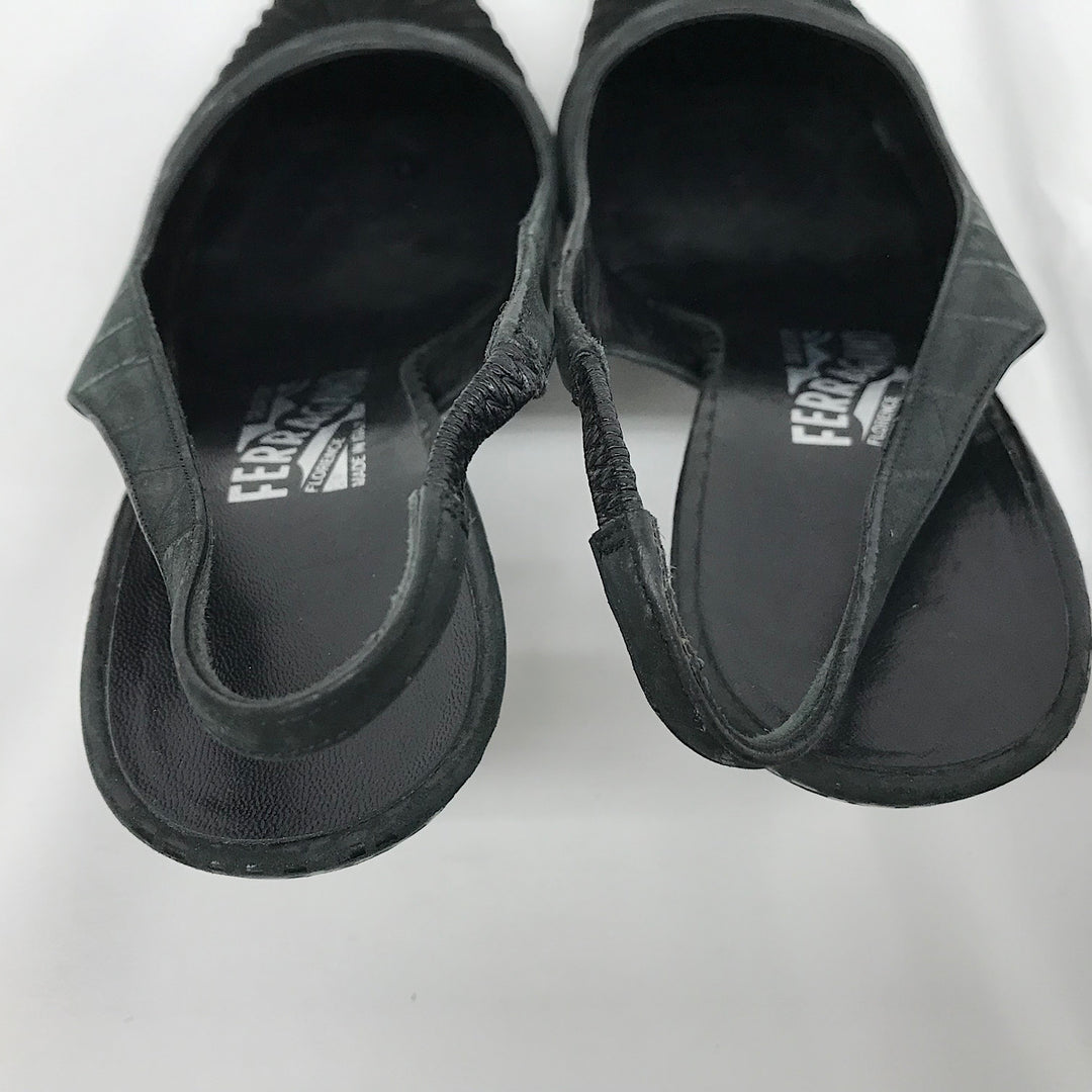 『USED』 
Salvatore Ferragamo フェラガモ 
 24.5cm DS78235 パンプス 
レザー ブラック系