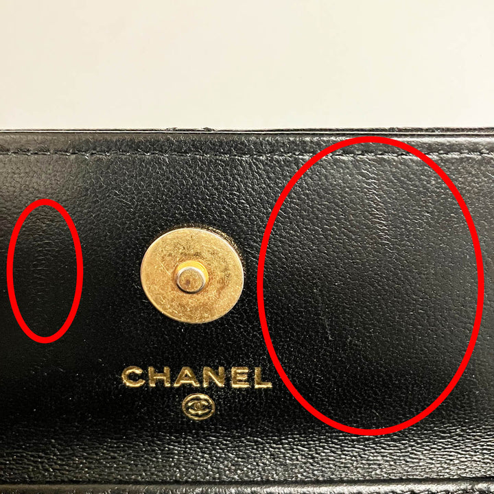 CHANEL シャネル 
 ポールチェーンクラッチ ショルダーバッグ 
ラムスキン ブラック