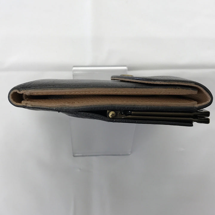 『USED』 
 
 Raficaro ラフィカロ がま口 二つ折り財布 
本革/牛革  /イタリアンレザー ブラック