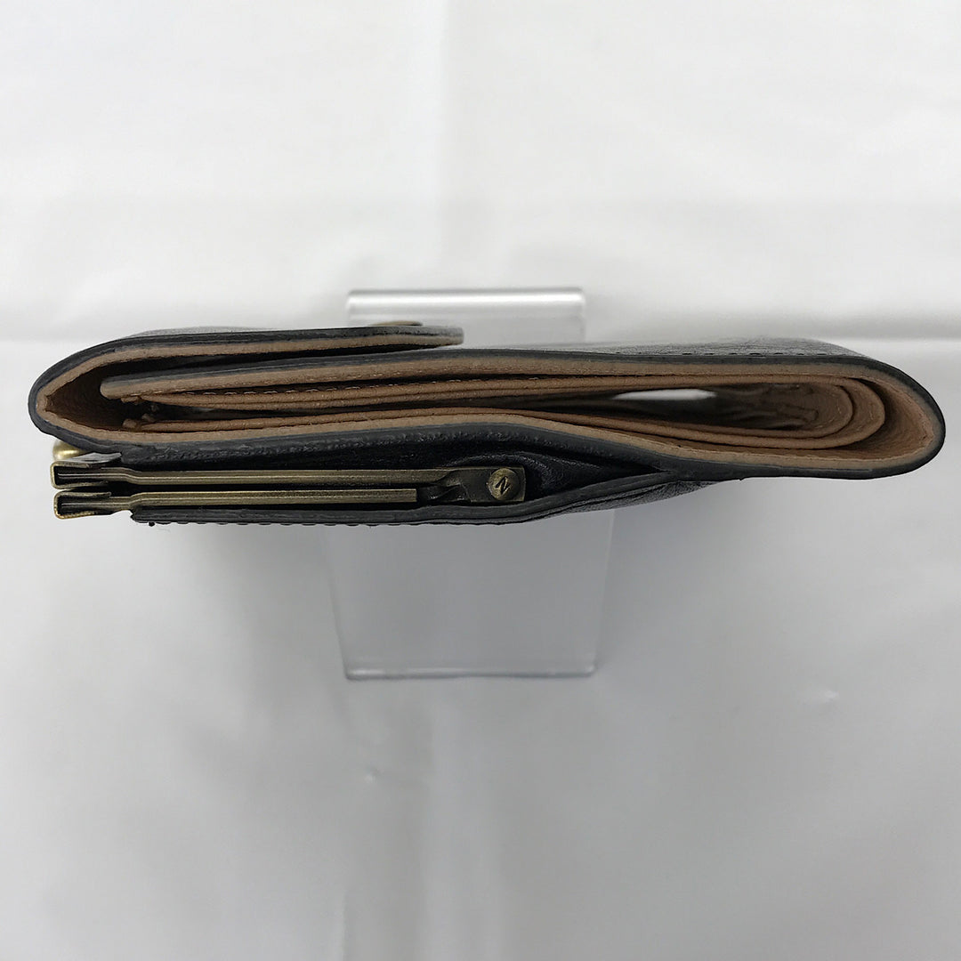 『USED』 
 
 Raficaro ラフィカロ がま口 二つ折り財布 
本革/牛革  /イタリアンレザー ブラック
