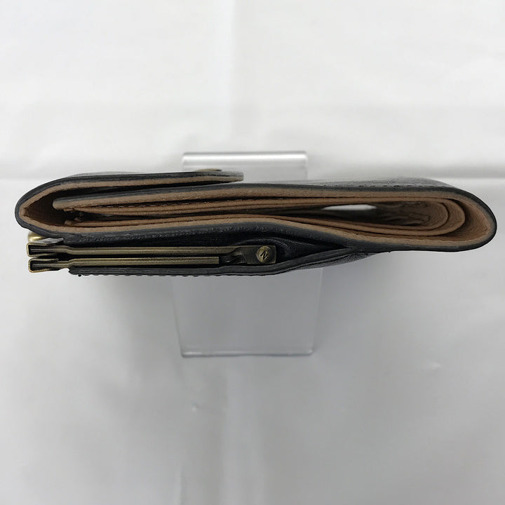 『USED』 
 
 Raficaro ラフィカロ がま口 二つ折り財布 
本革/牛革  /イタリアンレザー ブラック
