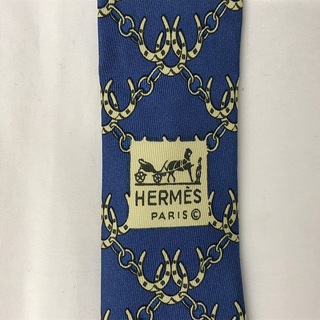 『USED』 
HERMES エルメス 
 936 IA ネクタイ 
シルク ブルー系