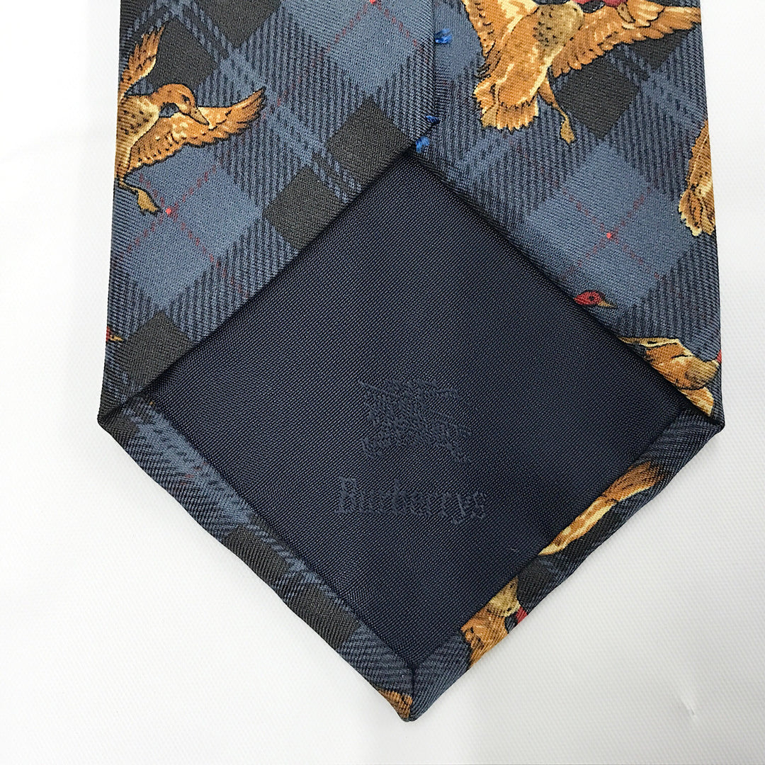 『USED』 
BURBERRY LONDON バーバリーロンドン 
 D-TK 8005 ネクタイ 
綿100％ ネイビー/ブルー系