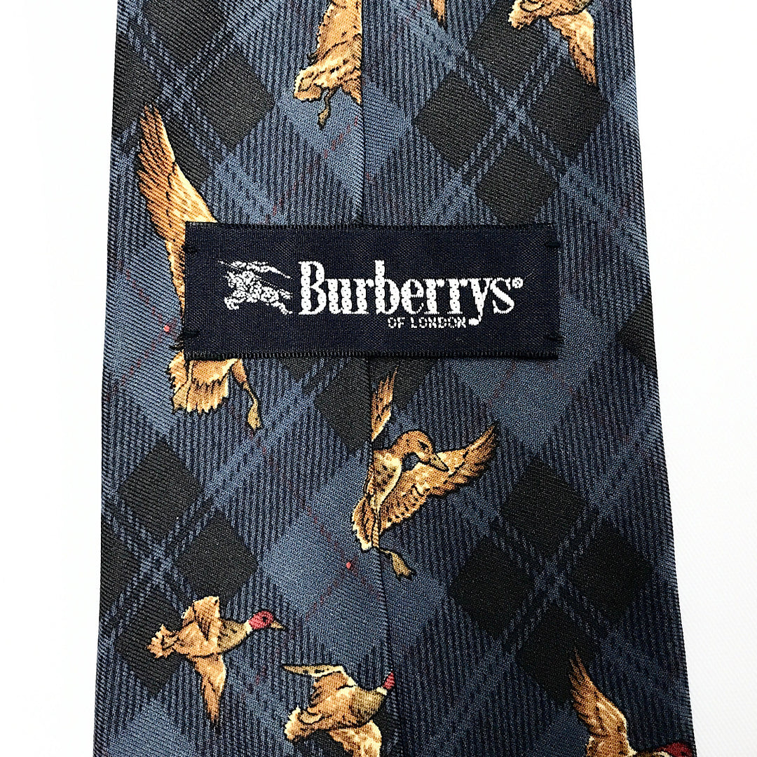 『USED』 
BURBERRY LONDON バーバリーロンドン 
 D-TK 8005 ネクタイ 
綿100％ ネイビー/ブルー系