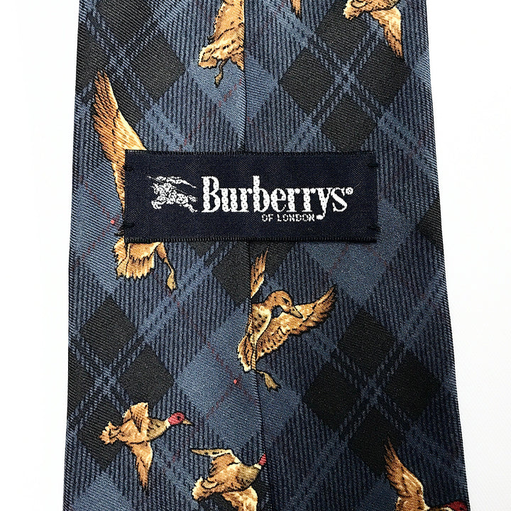 『USED』 
BURBERRY LONDON バーバリーロンドン 
 D-TK 8005 ネクタイ 
綿100％ ネイビー/ブルー系
