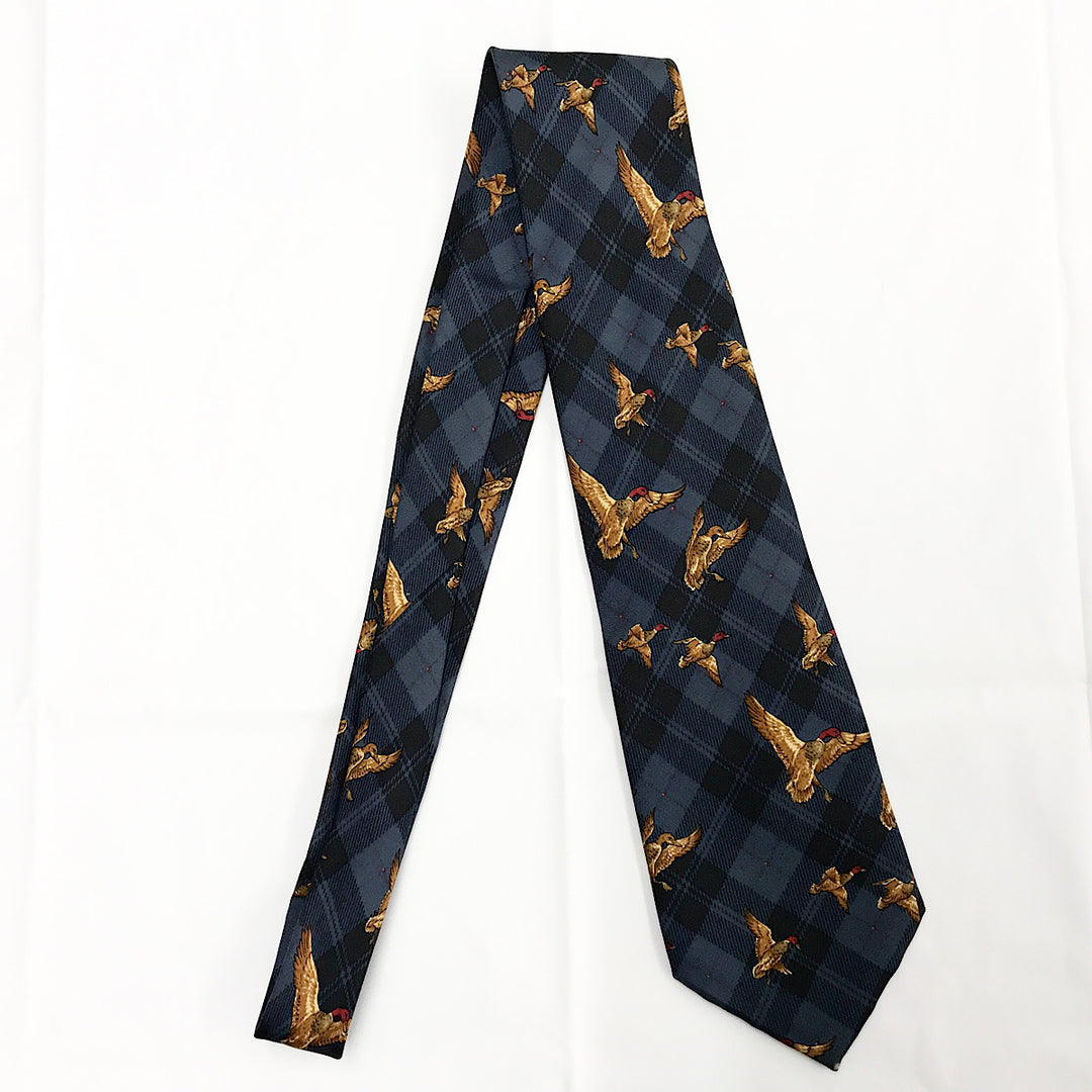『USED』 
BURBERRY LONDON バーバリーロンドン 
 D-TK 8005 ネクタイ 
綿100％ ネイビー/ブルー系