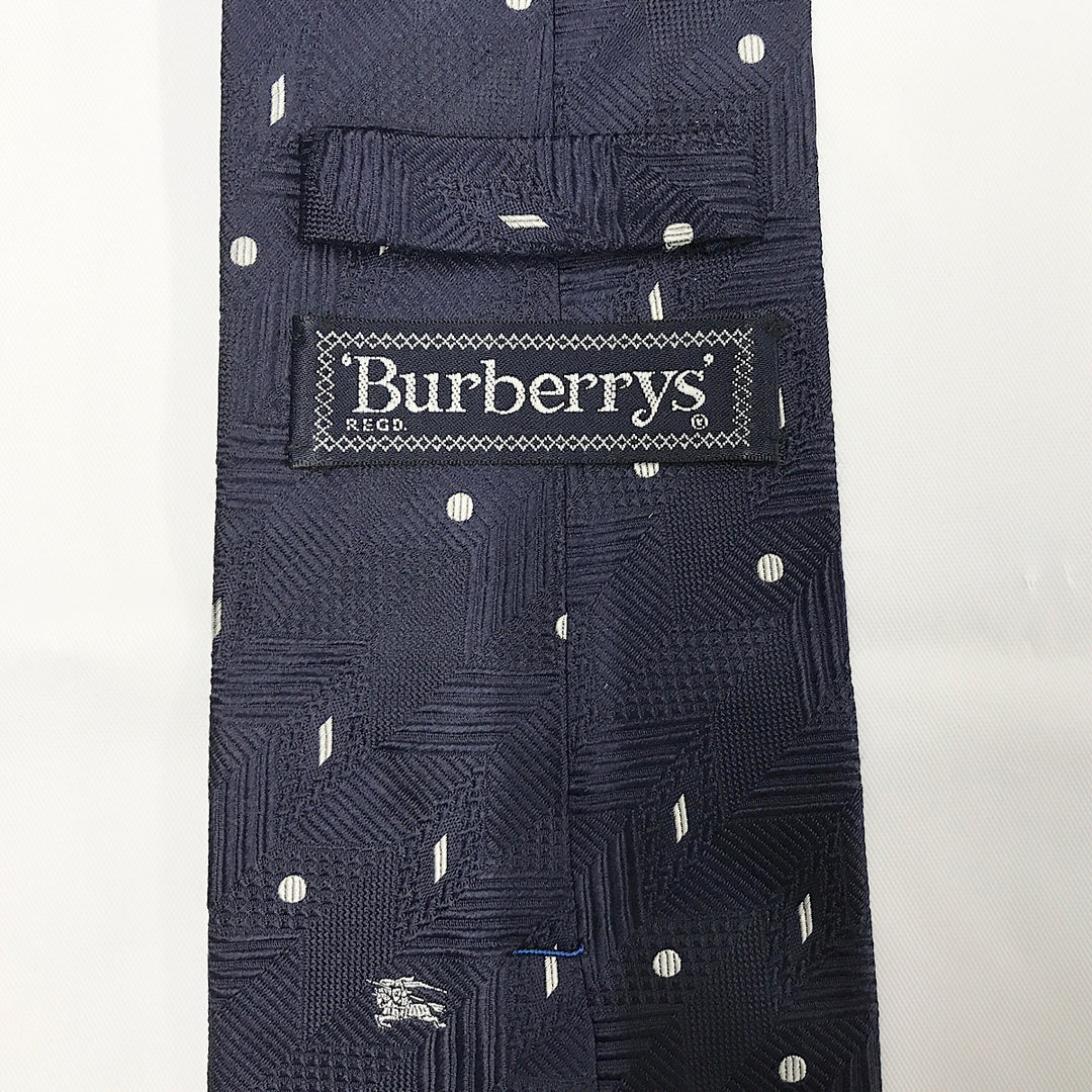 『USED』 
BURBERRY バーバリー 
 ネクタイ 
綿100％ ネイビー系