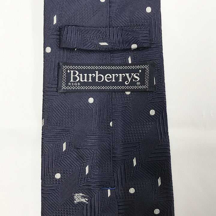 『USED』 
BURBERRY バーバリー 
 ネクタイ 
綿100％ ネイビー系