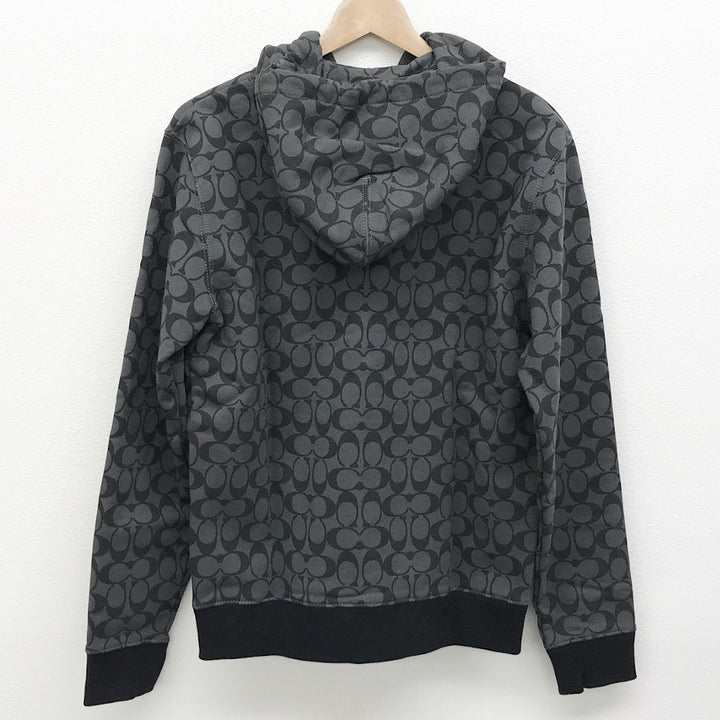 『美品』 
COACH コーチ 
 シグネチャージップパーカー 6514 パーカー 
コットン/牛革  /ポリウレタン ブラック/グレー系