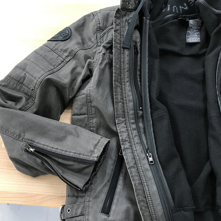 『USED』 
HARLEY DAVIDSON ハーレーダビッドソン 
 デニムジャケット パーカー付 98549-14UM その他アウター 
コットン/ポリエステル  /ポリウレタン ブラック/グレー系