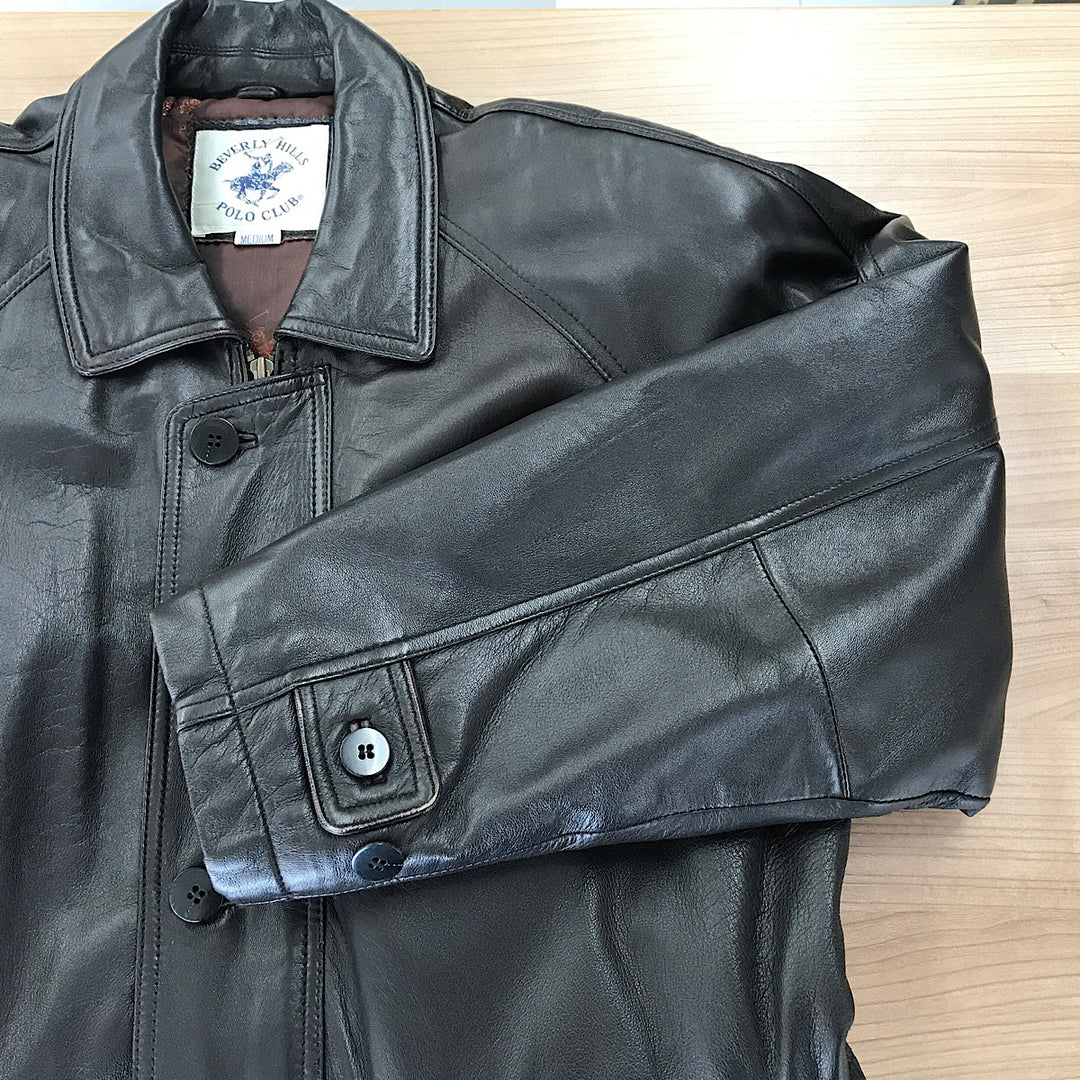 『USED』 
BEVERLY HILLS POLO CLUB ビバリーヒルズポロクラブ 
 シープレザー ジャケット 457-3345 その他アウター 
シープレザー/アセテート /ナイロン ブラウン系