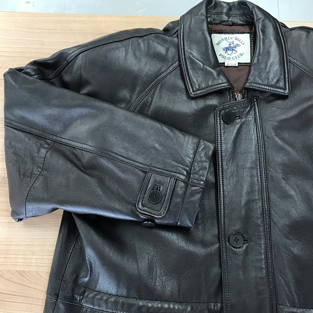 『USED』 
BEVERLY HILLS POLO CLUB ビバリーヒルズポロクラブ 
 シープレザー ジャケット 457-3345 その他アウター 
シープレザー/アセテート /ナイロン ブラウン系