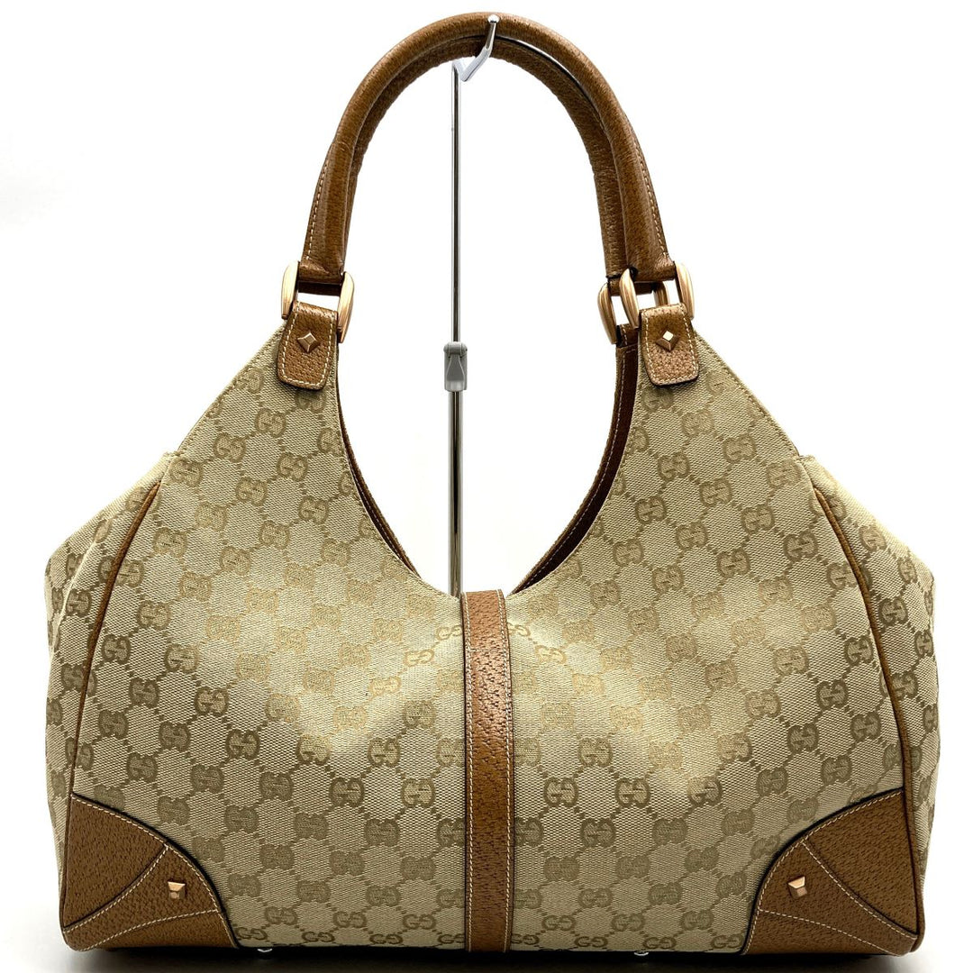 GUCCI グッチ 
 124404  ショルダーバッグ 
GGキャンバス/レザー  ベージュ