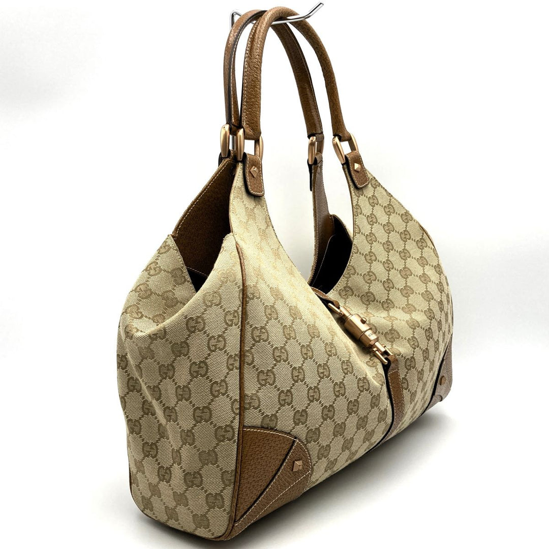 GUCCI グッチ 
 124404  ショルダーバッグ 
GGキャンバス/レザー  ベージュ