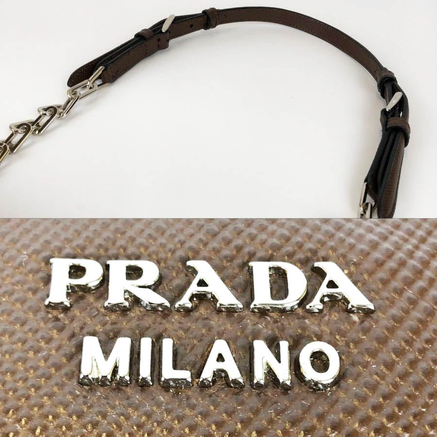 PRADA プラダ 
 BT0992  ショルダーバッグ 
牛革 /チェーン ブラウン