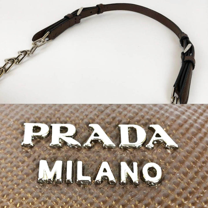 PRADA プラダ 
 BT0992  ショルダーバッグ 
牛革 /チェーン ブラウン