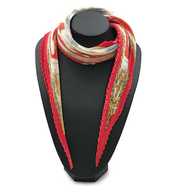 HERMES エルメス 
 スカーフ 
シルク レッド