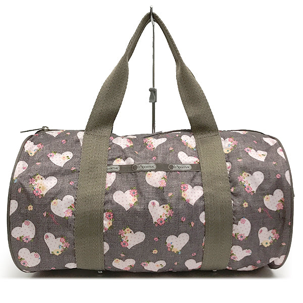 中美品 
LeSportsac レスポートサック 
 ハンドバッグ 
ナイロン ハート柄 グレー/ピンク系 中古