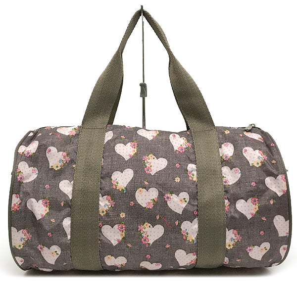 中美品 
LeSportsac レスポートサック 
 ハンドバッグ 
ナイロン ハート柄 グレー/ピンク系 中古