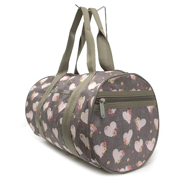中美品 
LeSportsac レスポートサック 
 ハンドバッグ 
ナイロン ハート柄 グレー/ピンク系 中古
