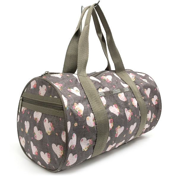 中美品 
LeSportsac レスポートサック 
 ハンドバッグ 
ナイロン ハート柄 グレー/ピンク系 中古
