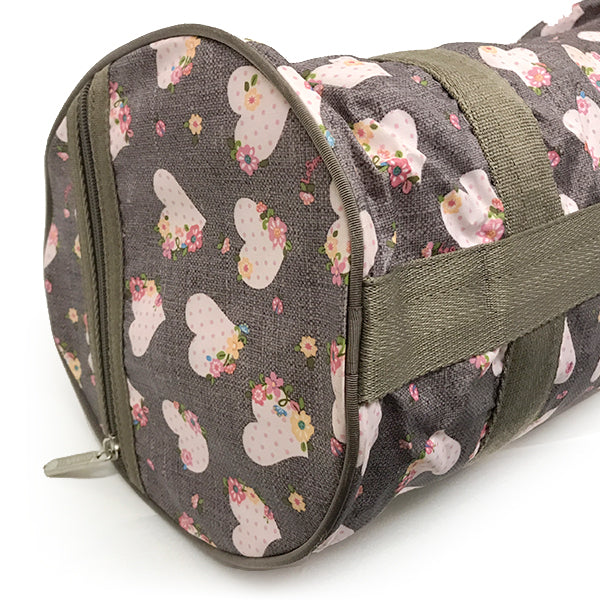 中美品 
LeSportsac レスポートサック 
 ハンドバッグ 
ナイロン ハート柄 グレー/ピンク系 中古