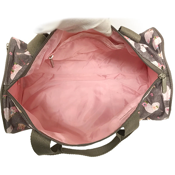 中美品 
LeSportsac レスポートサック 
 ハンドバッグ 
ナイロン ハート柄 グレー/ピンク系 中古
