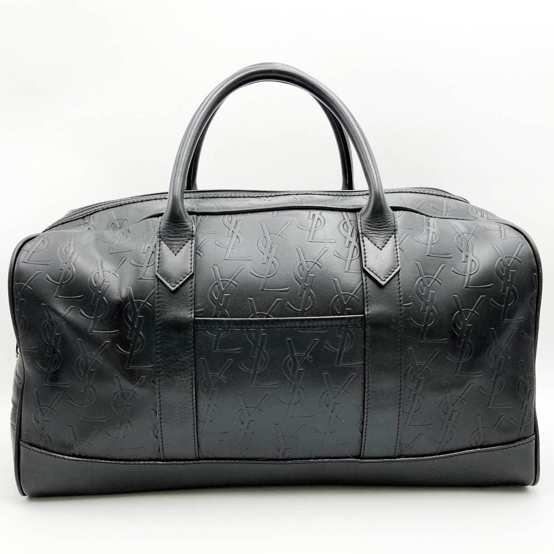 YVES SAINT LAURENT イヴ・サンローラン 
 ボストンバッグ 
レザー ブラック