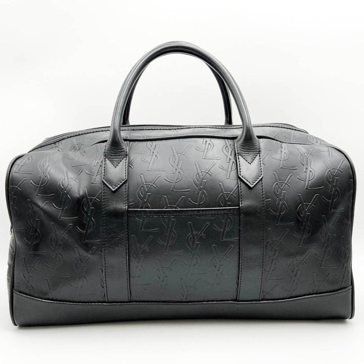 YVES SAINT LAURENT イヴ・サンローラン 
 ボストンバッグ 
レザー ブラック