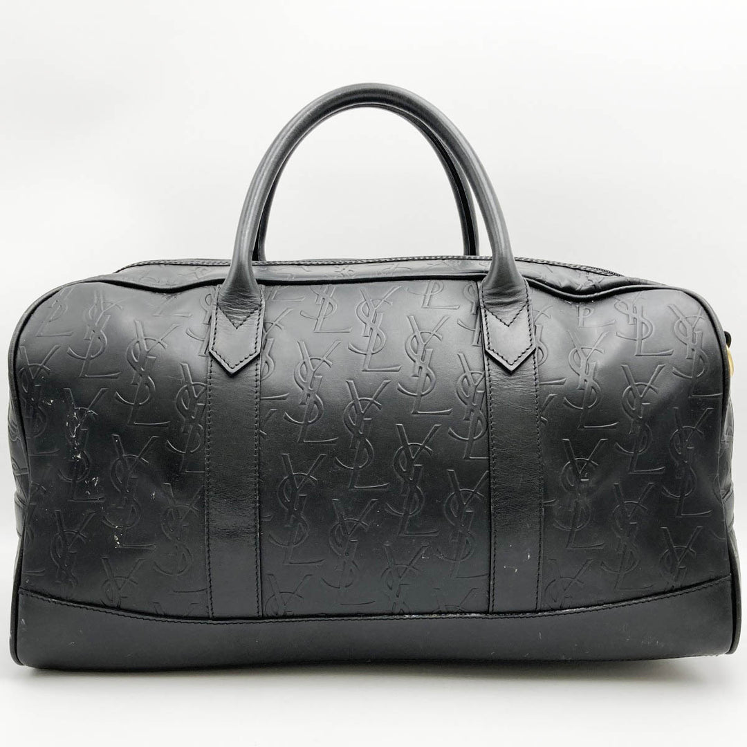 YVES SAINT LAURENT イヴ・サンローラン 
 ボストンバッグ 
レザー ブラック