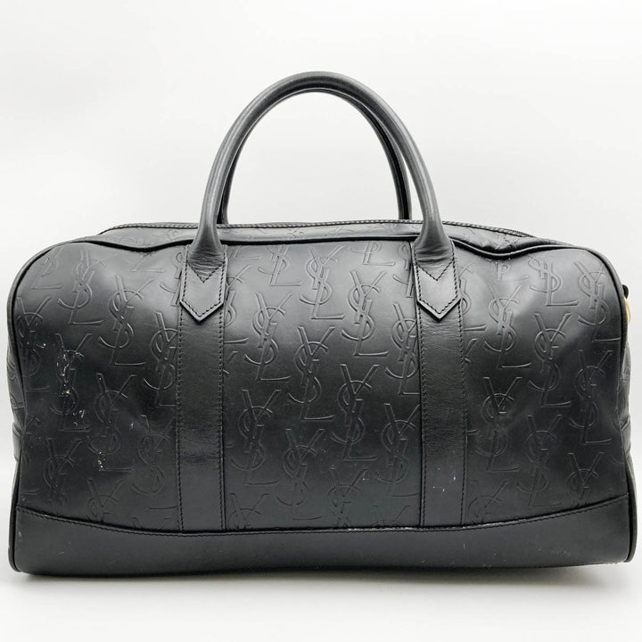 YVES SAINT LAURENT イヴ・サンローラン 
 ボストンバッグ 
レザー ブラック