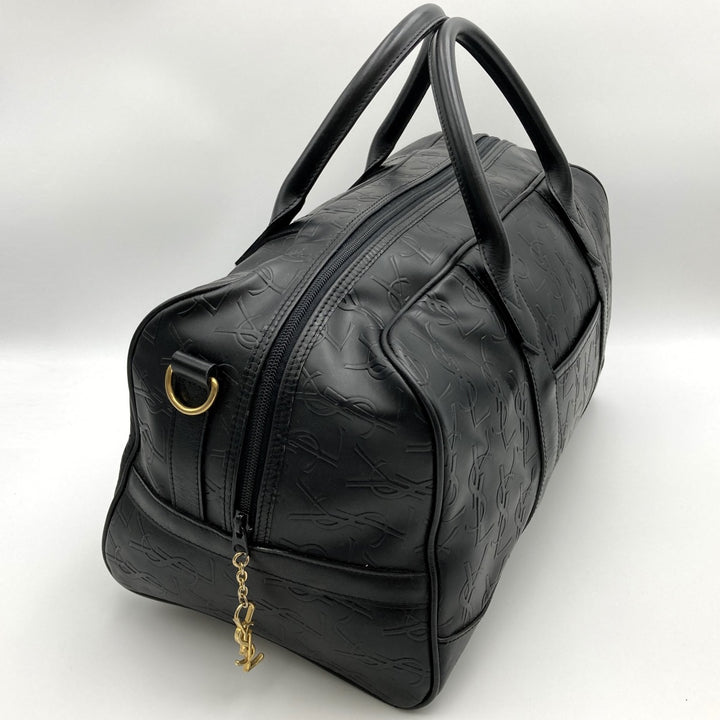 YVES SAINT LAURENT イヴ・サンローラン 
 ボストンバッグ 
レザー ブラック