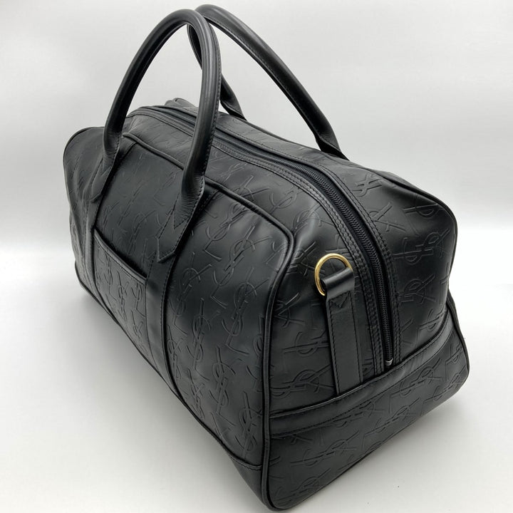 YVES SAINT LAURENT イヴ・サンローラン 
 ボストンバッグ 
レザー ブラック