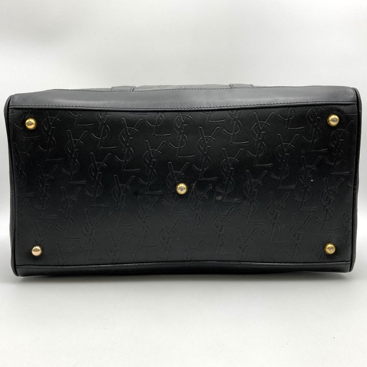 YVES SAINT LAURENT イヴ・サンローラン 
 ボストンバッグ 
レザー ブラック