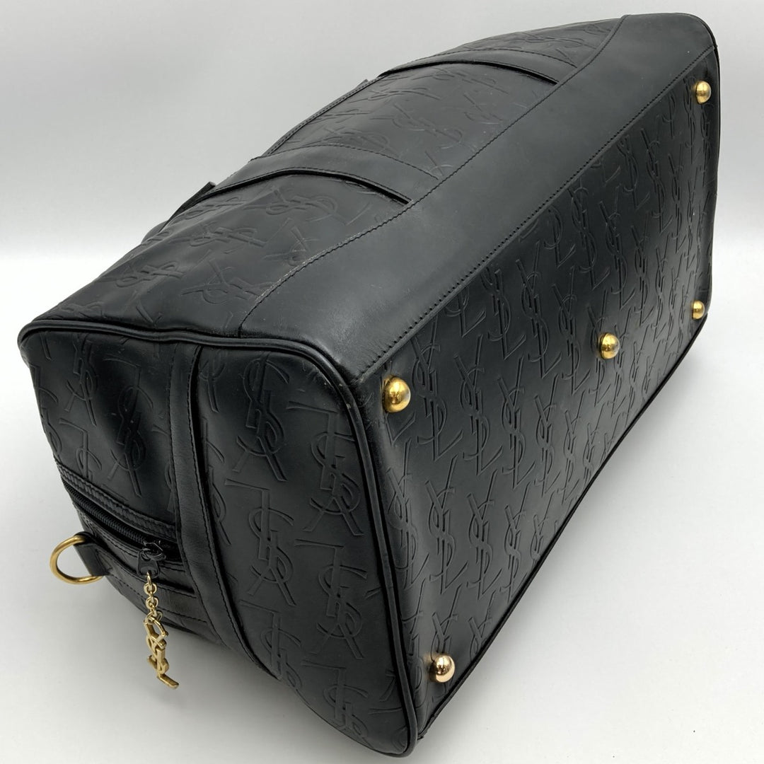 YVES SAINT LAURENT イヴ・サンローラン 
 ボストンバッグ 
レザー ブラック