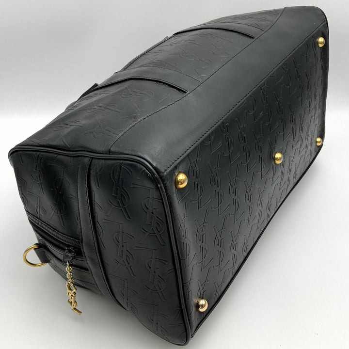 YVES SAINT LAURENT イヴ・サンローラン 
 ボストンバッグ 
レザー ブラック