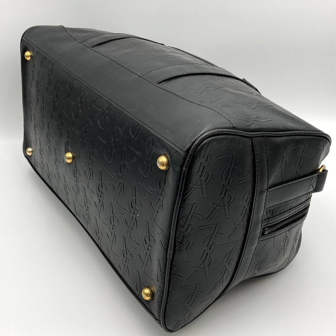 YVES SAINT LAURENT イヴ・サンローラン 
 ボストンバッグ 
レザー ブラック