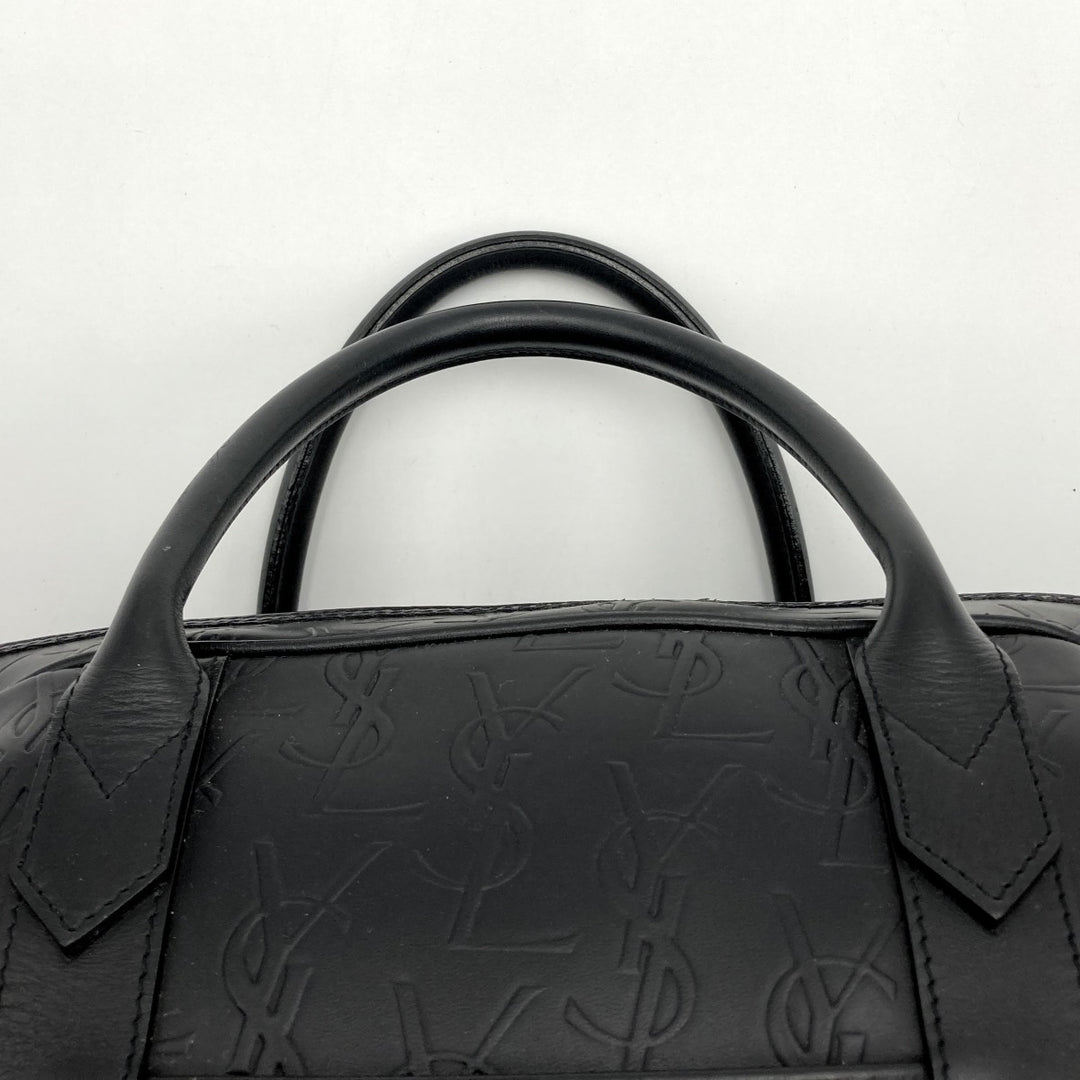 YVES SAINT LAURENT イヴ・サンローラン 
 ボストンバッグ 
レザー ブラック