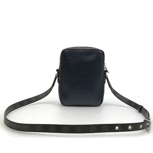LOUIS VUITTON ルイ・ヴィトン 
 M55100/ダヌーヴ・スリム ショルダーバッグ 
ダミエグラフィットキャンバス/エピレザー  ブラック