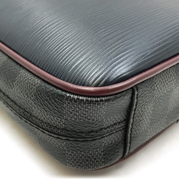 LOUIS VUITTON ルイ・ヴィトン 
 M55100/ダヌーヴ・スリム ショルダーバッグ 
ダミエグラフィットキャンバス/エピレザー  ブラック