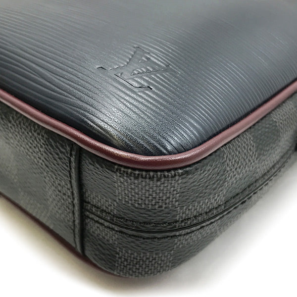 LOUIS VUITTON ルイ・ヴィトン 
 M55100/ダヌーヴ・スリム ショルダーバッグ 
ダミエグラフィットキャンバス/エピレザー  ブラック