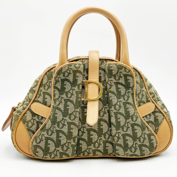 Christian Dior クリスチャンディオール 
 トロッター PZ0901 ハンドバッグ 
キャンバス/レザー  グリーン