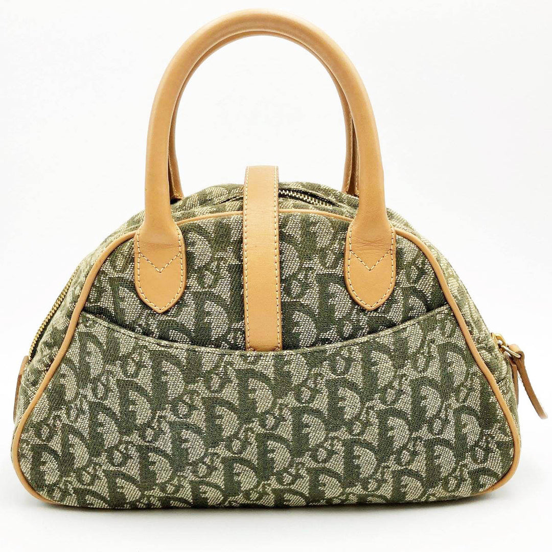 Christian Dior クリスチャンディオール 
 トロッター PZ0901 ハンドバッグ 
キャンバス/レザー  グリーン
