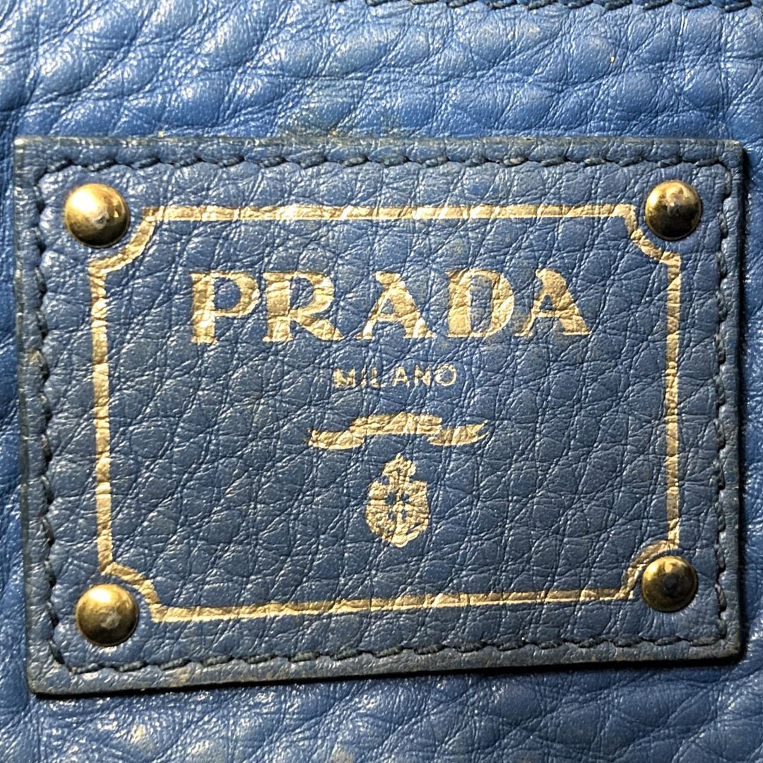 PRADA プラダ 
 ハンドバッグ 
レザー ブルー