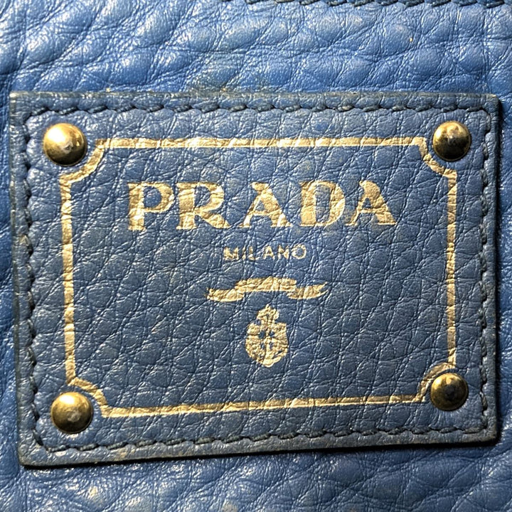 PRADA プラダ 
 ハンドバッグ 
レザー ブルー
