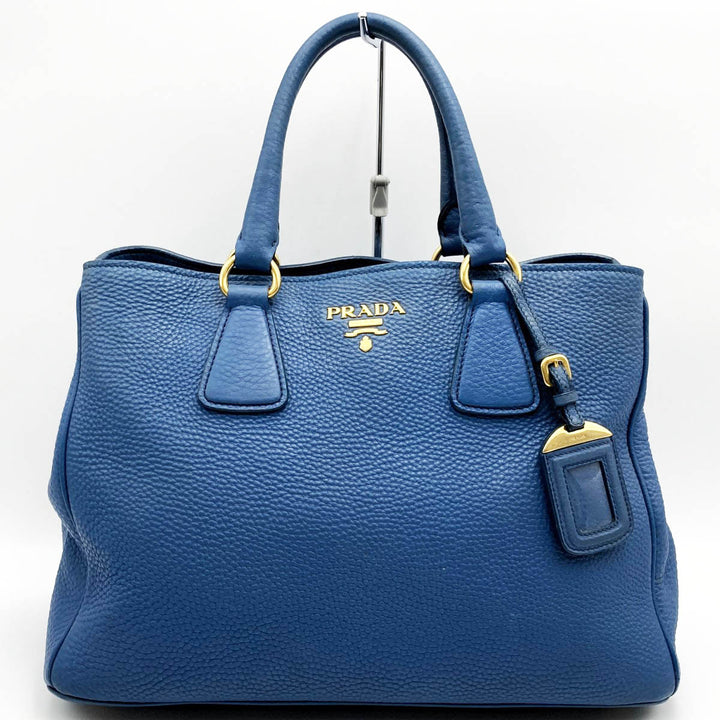 PRADA プラダ 
 ハンドバッグ 
レザー ブルー